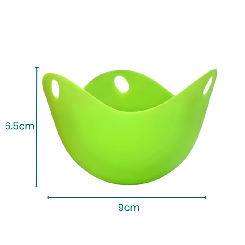 Kitchen Essentials 4-Pack Silicone Egg Poachers - Nonstick, Colorful & Flexible Poaching Cups with Matte Finish, Dishwasher-Safe