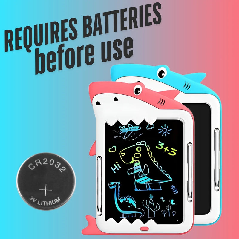 SHARKY The LCD Shark Colourful Drawing Tablet Perfect Christmas Birthday Gift For Kids Toy, 12inch LCD Writing Tablet Kids Drawing Tablet, Shark Tablet Drawing