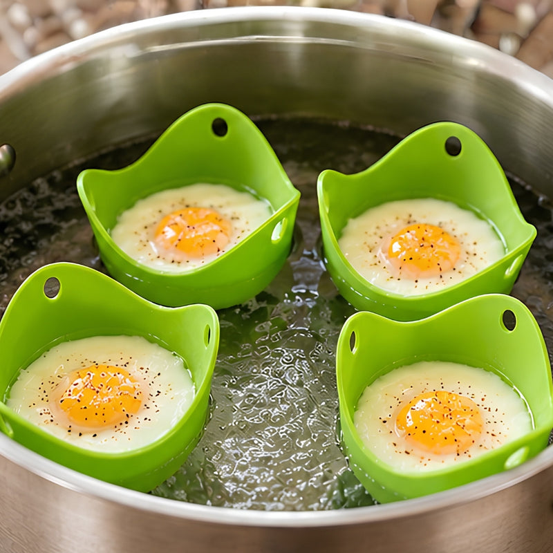 Non-Stick Silicone Egg Poachers (4-Pack)