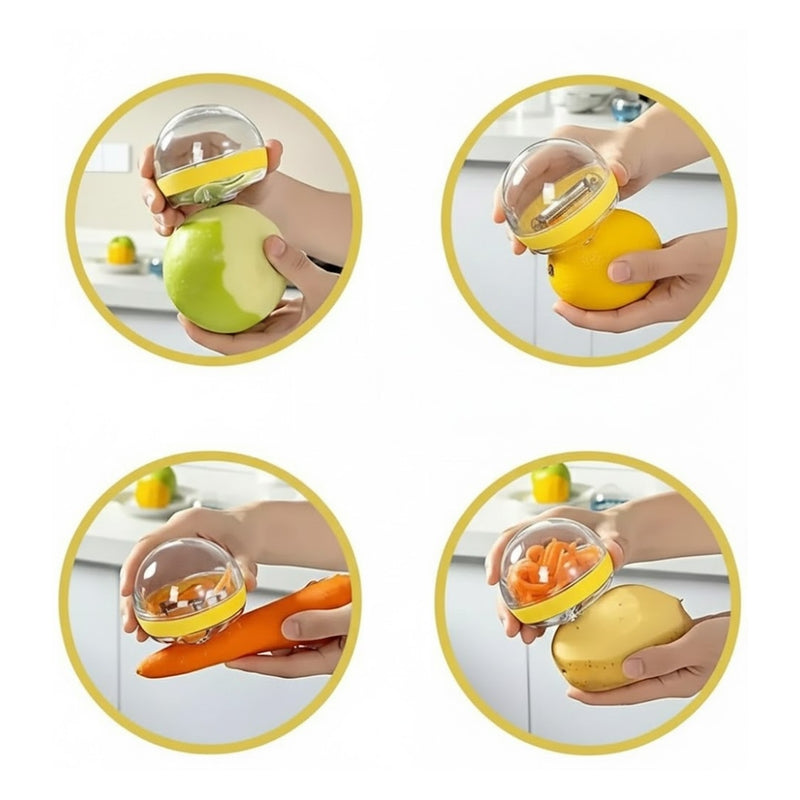 Halsgroves 2-Pack Fruit & Vegetable Peeler with Built-In Storage Container | Mess-Free Kitchen Peeler