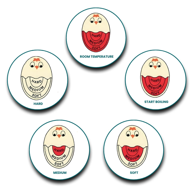 Egg Timer 2-Pack - Colour Changing Boiling Indicator, Reusable Cooking Aid for Soft to Hard Eggs, Kitchen Essentials