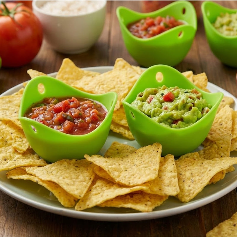 Kitchen Essentials 4-Pack Silicone Egg Poachers - Nonstick, Colorful & Flexible Poaching Cups with Matte Finish, Dishwasher-Safe