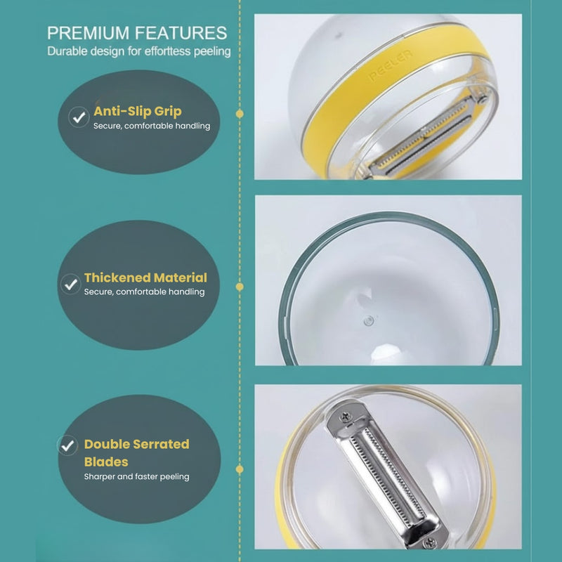 Halsgroves 2-Pack Fruit & Vegetable Peeler with Built-In Storage Container | Mess-Free Kitchen Peeler