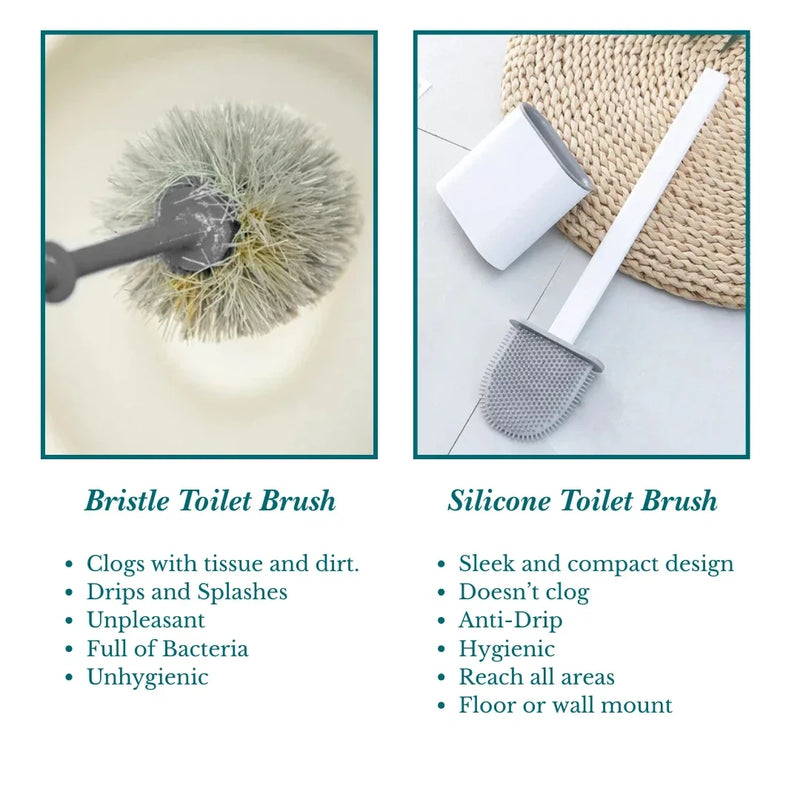 Modern Non-Drip Silicone Toilet Brush