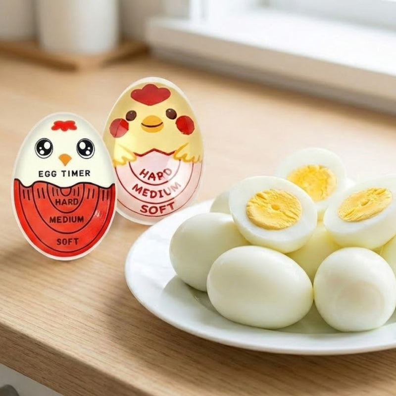 Egg Timer 2-Pack - Colour Changing Boiling Indicator, Reusable Cooking Aid for Soft to Hard Eggs, Kitchen Essentials