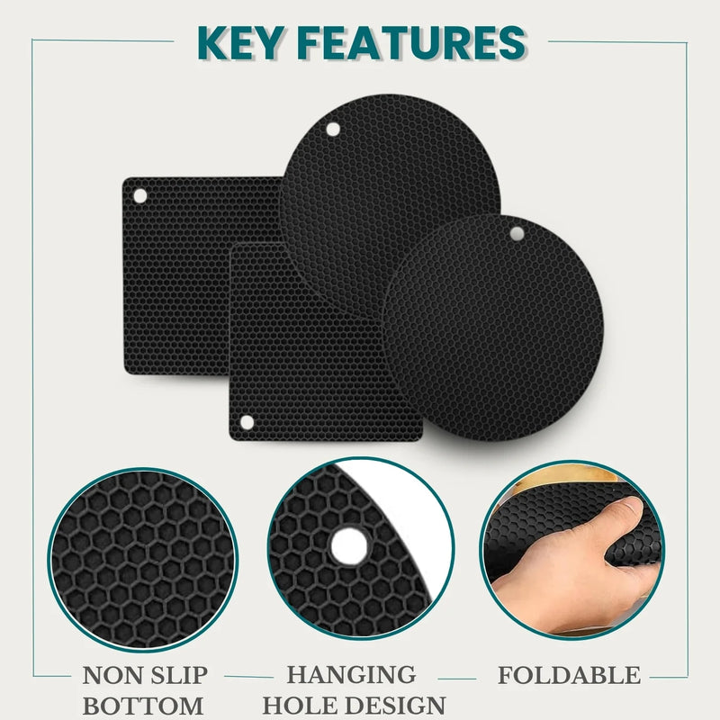 Silicone Trivets & Hot Pads (4-Pack)