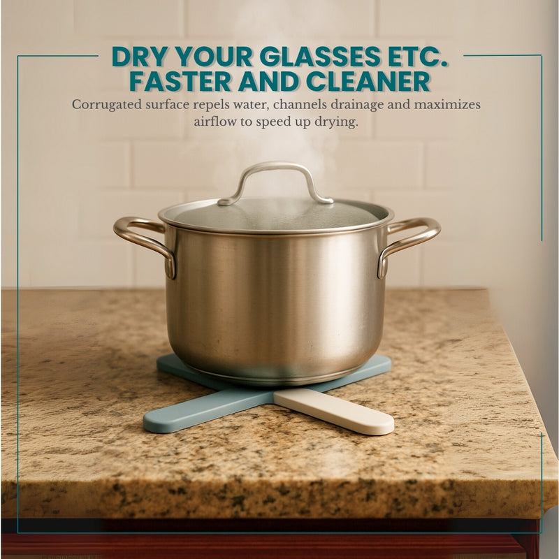 Twin X Folding Silicone Trivet Pot Holder – Food-Grade Heat-Resistant Mat up to 220 °C, 0.5″ Thick, Adjustable Legs, Dishwasher Safe, Compact Storage