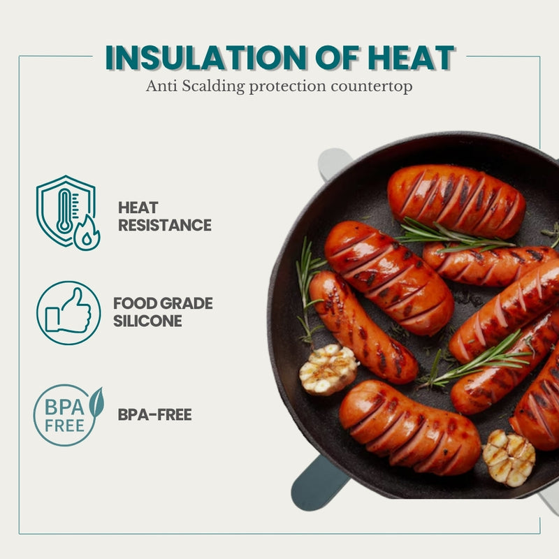 Twin X Folding Silicone Trivet Pot Holder – Food-Grade Heat-Resistant Mat up to 220 °C, 0.5″ Thick, Adjustable Legs, Dishwasher Safe, Compact Storage