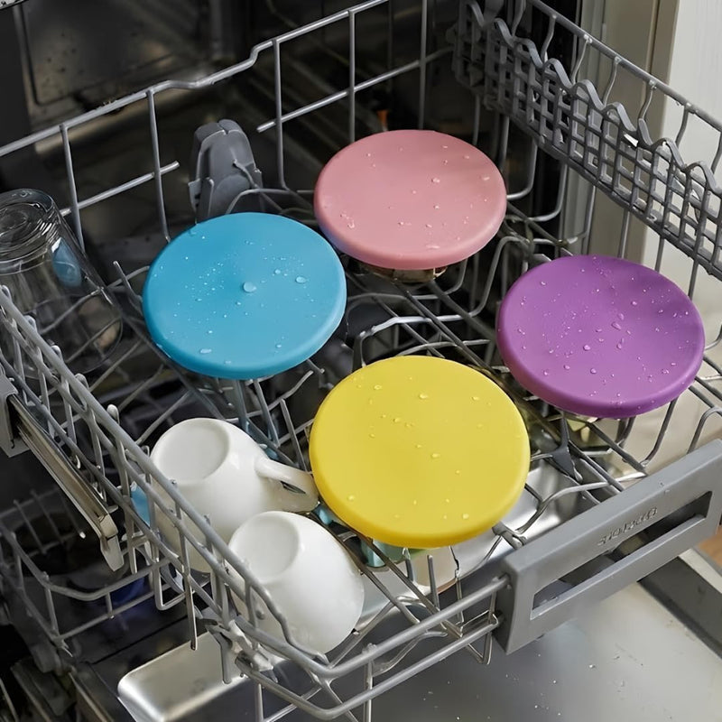 Reusable Silicone Pot Tops – 4-Pack 95 mm Airtight Yoghurt & Cream Pot Lids, Perfect for SKYR ONKEN ALPRO and Other Large Yogurt Pots